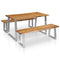 Rustika Rowe -  3 Piece Dining Set Solid Acacia Wood Brown